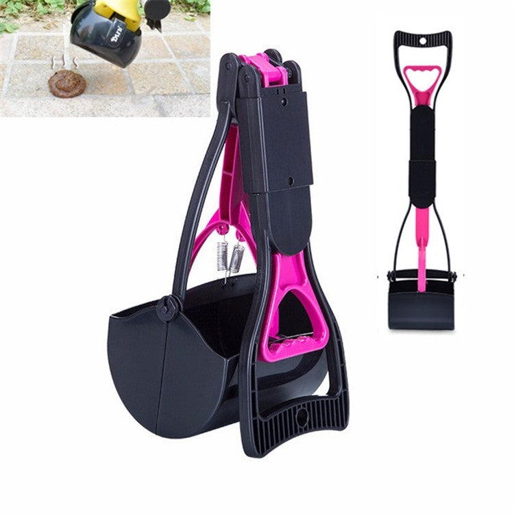 Long Handle Pet Toilet Picker Dog Foldable Toilet(Pink)