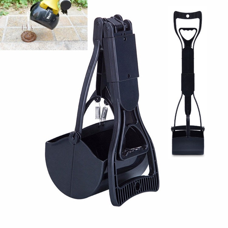 Long Handle Pet Toilet Picker Dog Foldable Toilet(Black)