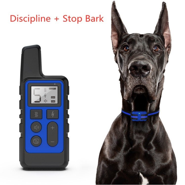 500m Dog Training Bark Stopper Remote Control Electric Shock Waterproof Electronic Collar(Orange)
