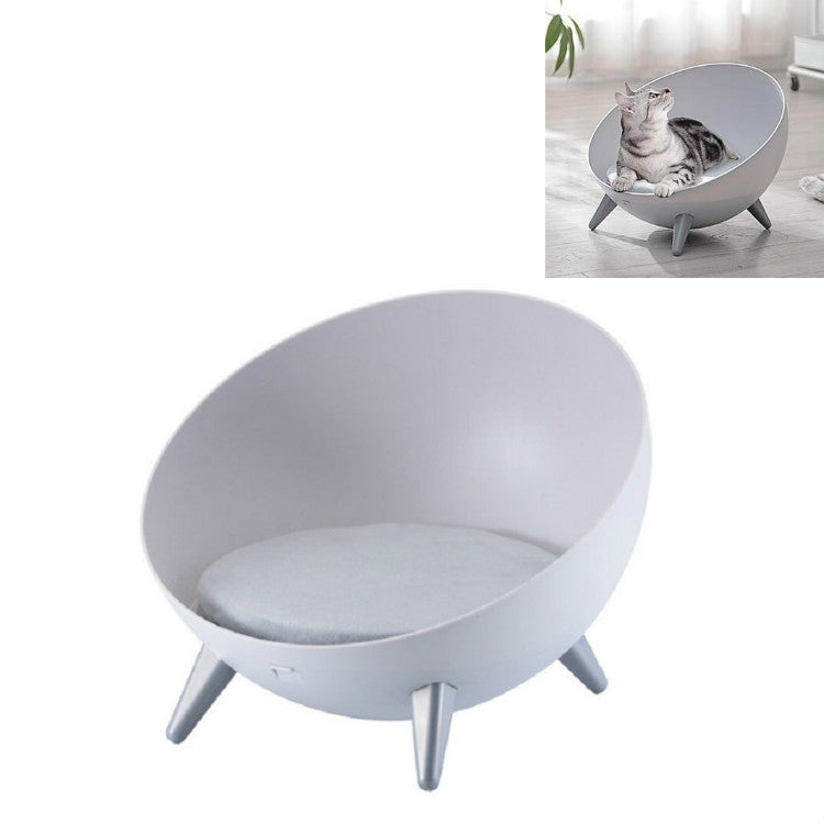 Hemispherical Cat and Dog Kennel Comfortable and Warm Half-sealed Pet Nest, Style:Gray Feet