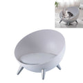 Hemispherical Cat and Dog Kennel Comfortable and Warm Half-sealed Pet Nest, Style:Gray Feet