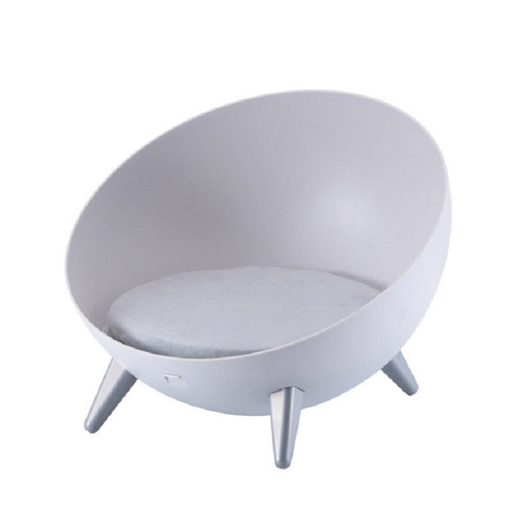 Hemispherical Cat and Dog Kennel Comfortable and Warm Half-sealed Pet Nest, Style:Gray Feet