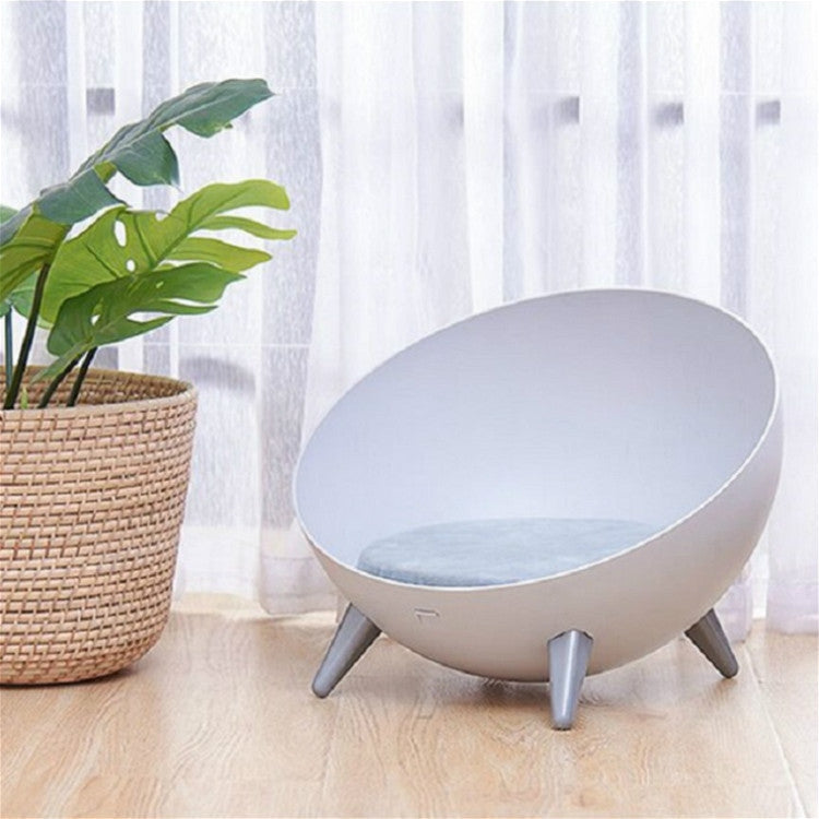 Hemispherical Cat and Dog Kennel Comfortable and Warm Half-sealed Pet Nest, Style:Gray Feet