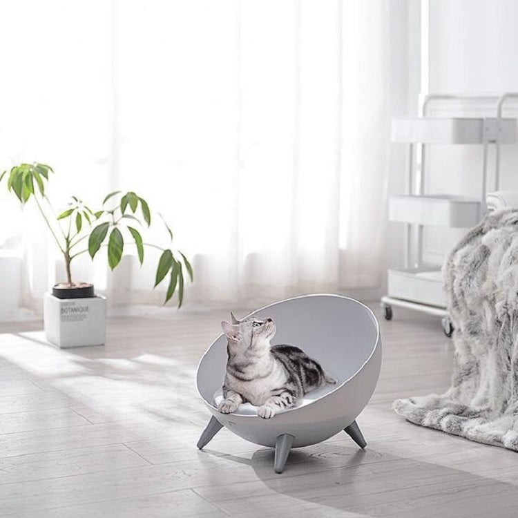 Hemispherical Cat and Dog Kennel Comfortable and Warm Half-sealed Pet Nest, Style:Gray Feet