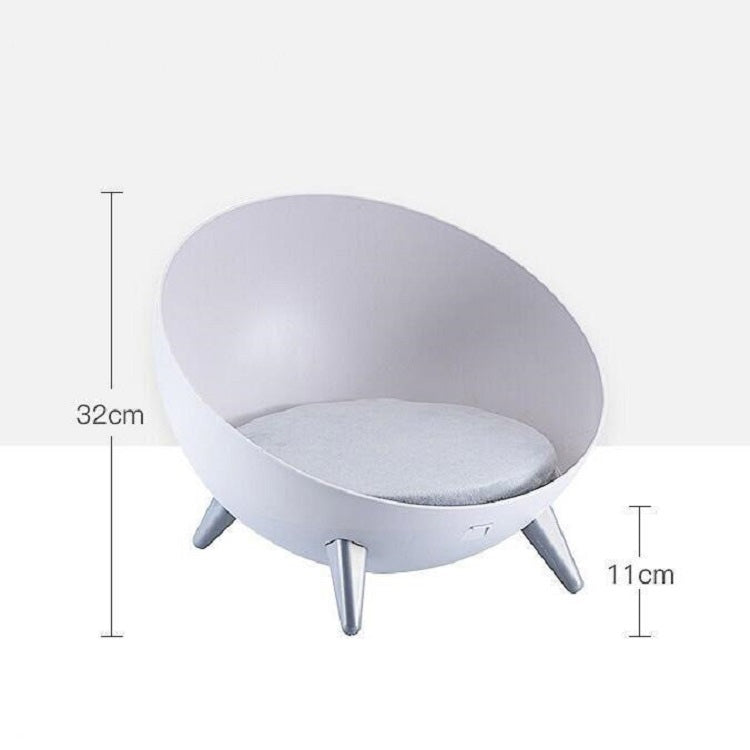 Hemispherical Cat and Dog Kennel Comfortable and Warm Half-sealed Pet Nest, Style:Gray Feet