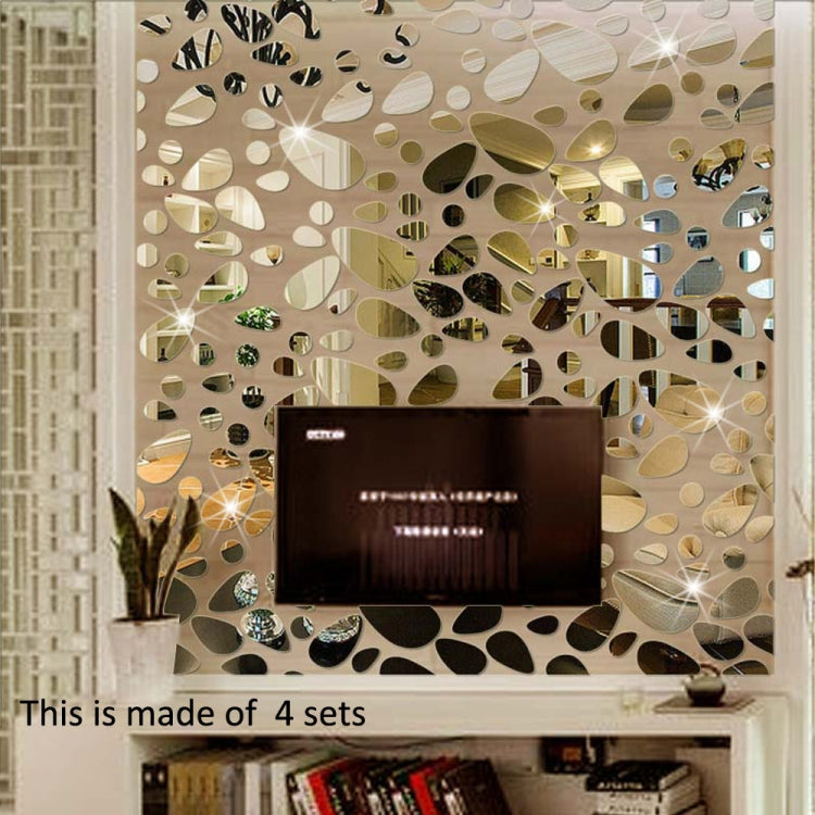 12 PCS/S 3D Mirror Removable Wall Sticker For Living Room Bedroom TV Background Mirror Mural Wall  Decor(Silver)