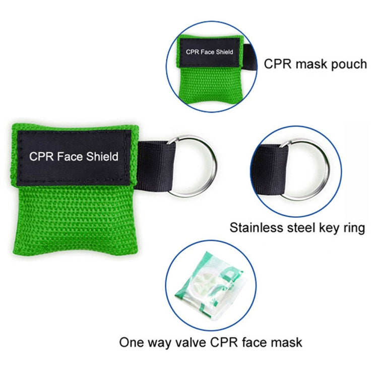 CPR Emergency Face Shield Mask Key Ring Breathing Mask(Purple)
