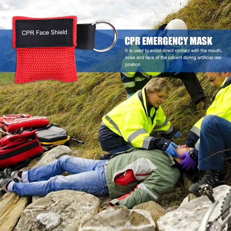 CPR Emergency Face Shield Mask Key Ring Breathing Mask(Purple)