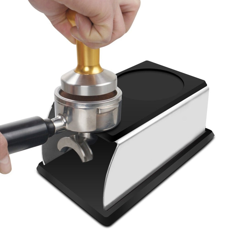 Stainless Steel Silicone Espresso Coffee Tamper Stand Barista Tool Powder Pad Hammer Pad(Brown)