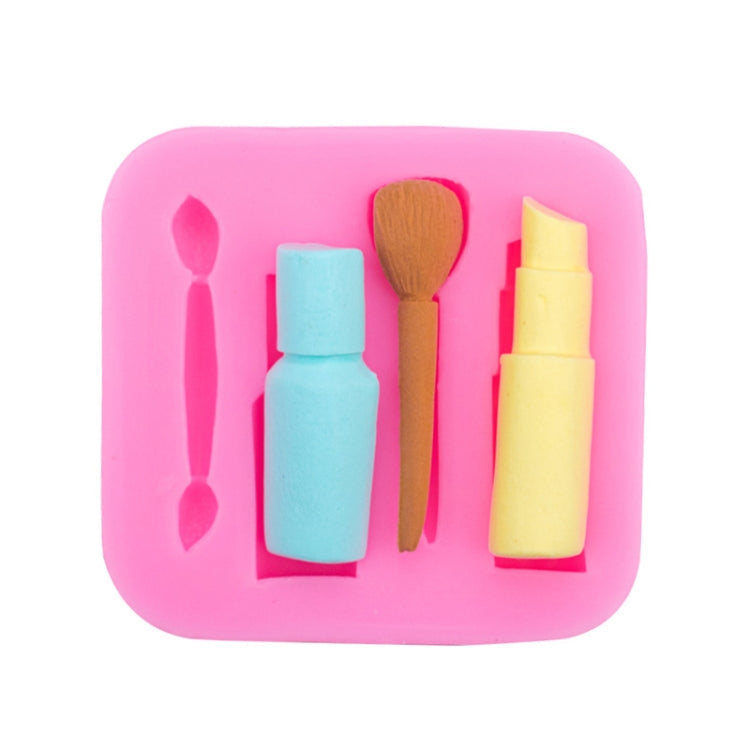 2 PCS Lipstick Eyebrow Pencil Makeup Tool Shape Silicone Fondant Cake Mold Chocolate Mold Clay Mold