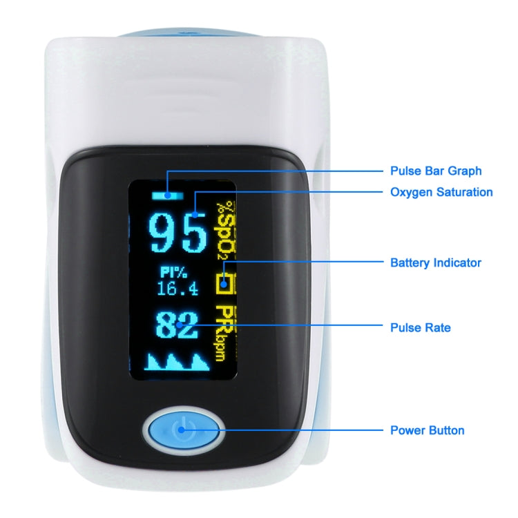 AB-80 Precision Finger Pulse Oximeter Blood Oxygen Monitor(Blue)