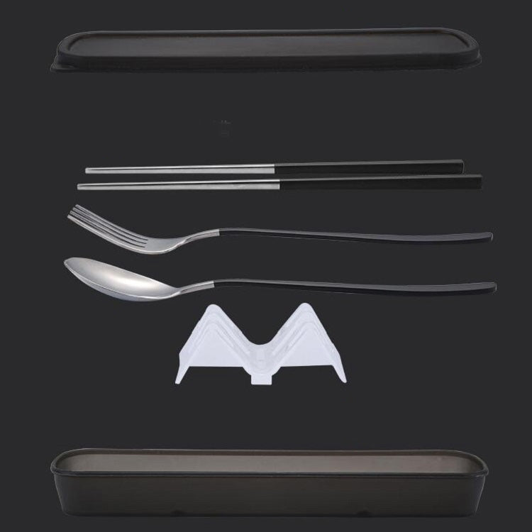 3pcs / Set Portable Stainless Steel Tableware Creative Set Chopsticks Spoon Fork Gift, Color:Pink