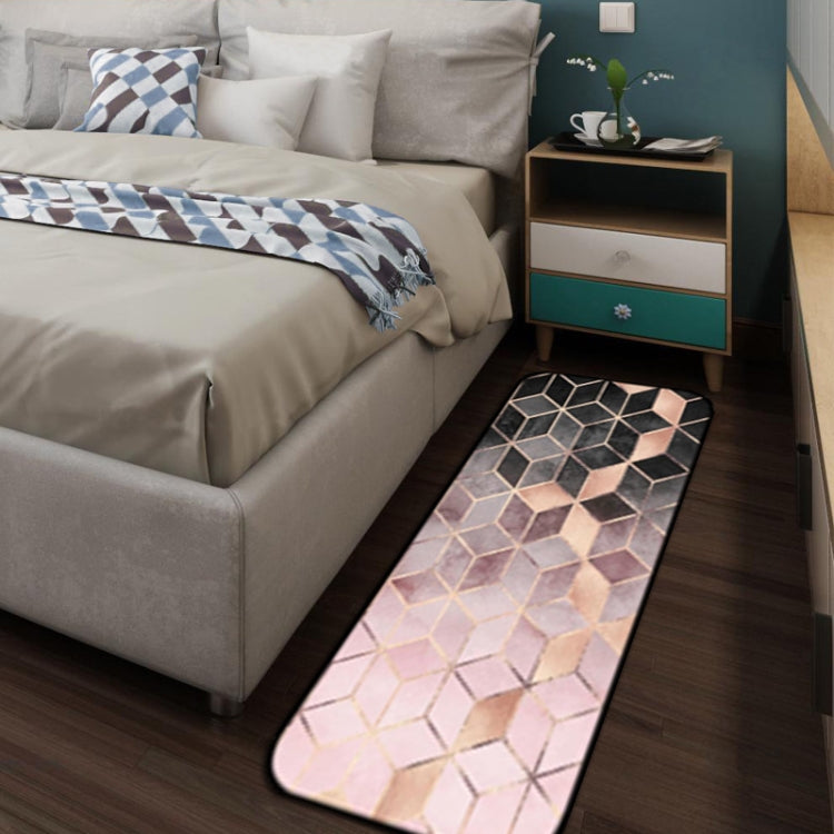 Geometric Pattern Bedroom Door Rug Decorative Mat, Size:80x160cm(Black Gold)