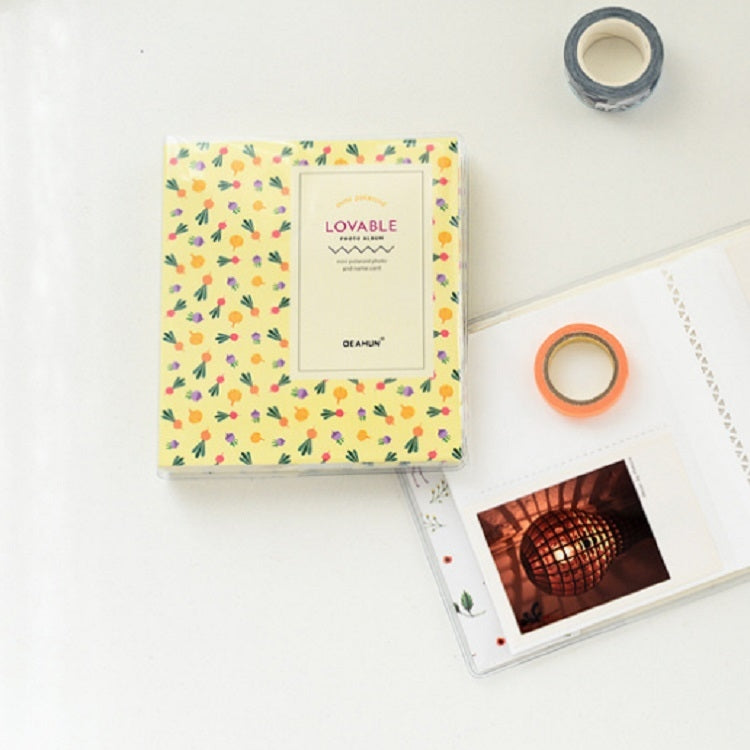 Cartoon Cover 64 Sheets Photos Mini Insert Photo Album(Yellow Radish)