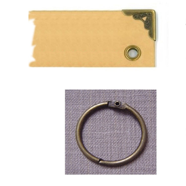 10 inch Paste-style Vintage Loose-leaf Iron Hoop Photo Album(15 Kraft Card +15 Black Card Pages)