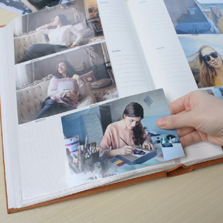 4R 6 inch 300 Sheet Photos 50 Pages Flannel Interstitial Album Creative Christmas Gift Postcard Storage Album(Red)