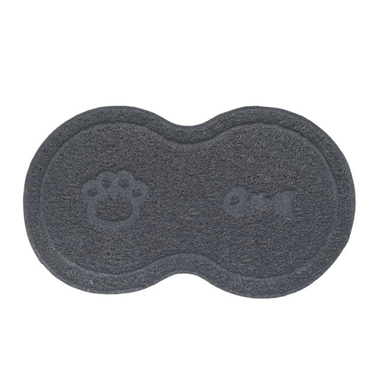 Lovely PVC Cat Litter Mat Eight-shaped  Anti-skid Placemat Pet Supplies(Gray)