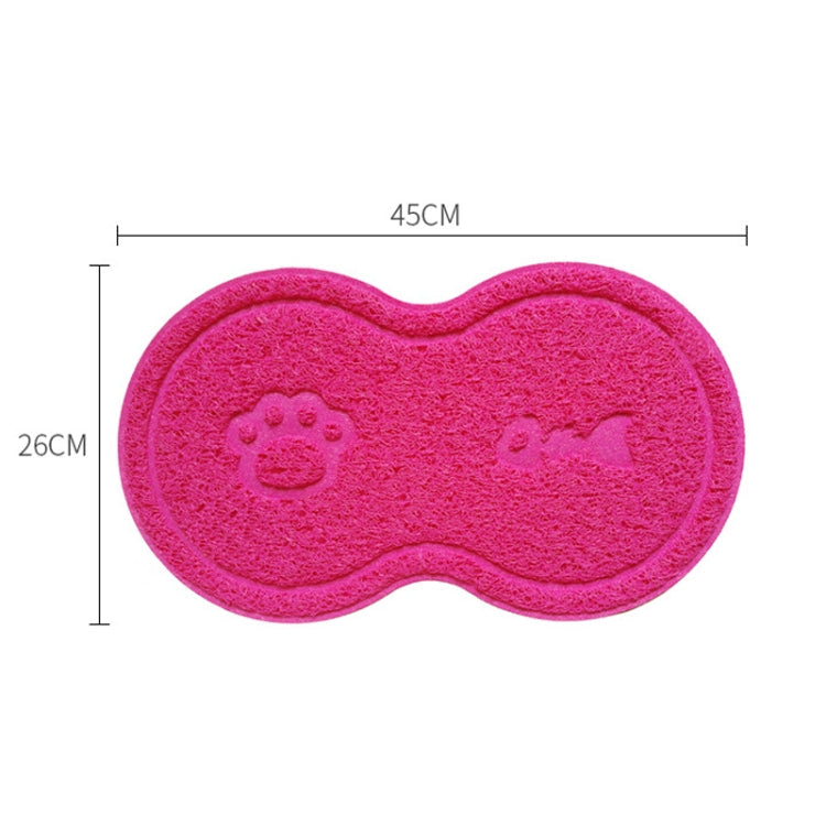 Lovely PVC Cat Litter Mat Eight-shaped  Anti-skid Placemat Pet Supplies(Pink)