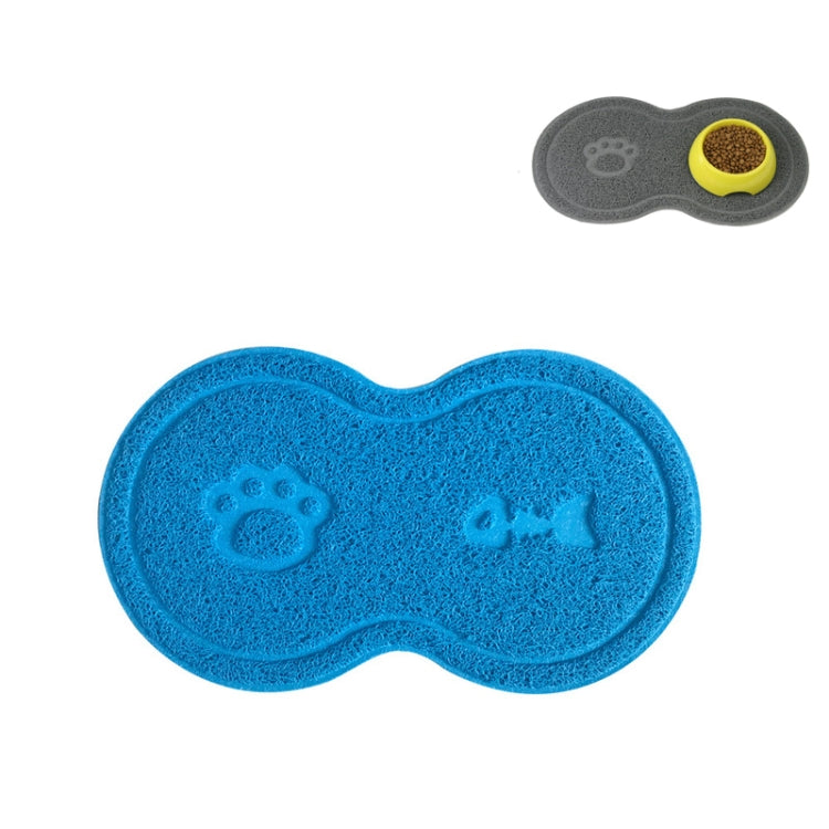 Lovely PVC Cat Litter Mat Eight-shaped  Anti-skid Placemat Pet Supplies(Light Blue)