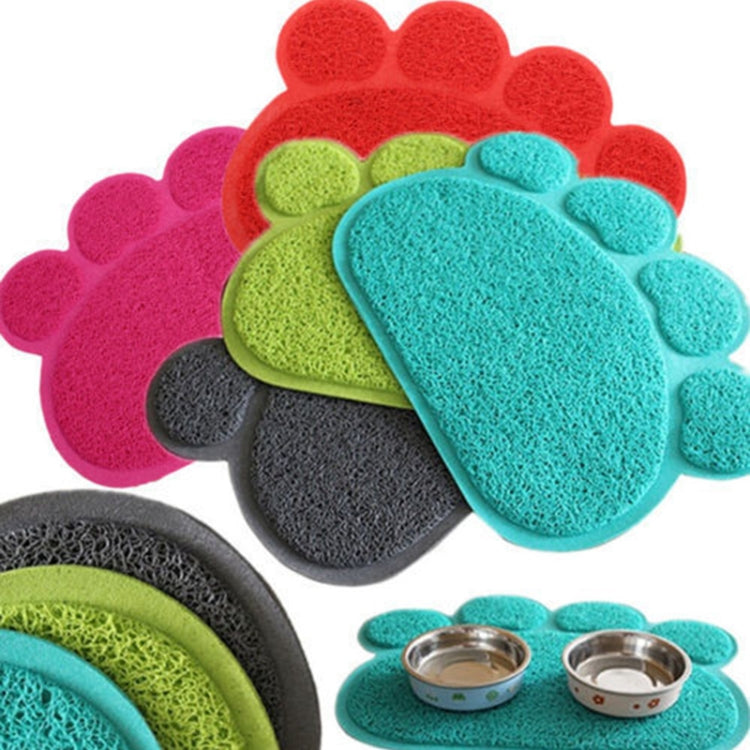 PVC Claw Shaped Cat Litter Mat Pet Placemat Anti-skid Floor Mat Pet Supplies(Yellow Green)