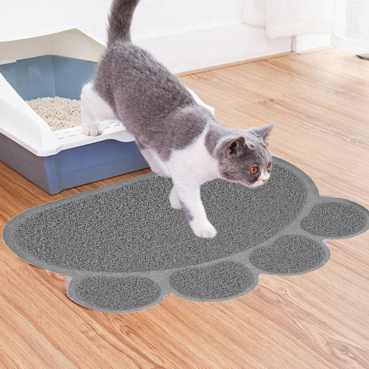 PVC Claw Shaped Cat Litter Mat Pet Placemat Anti-skid Floor Mat Pet Supplies(Gray)