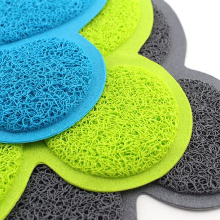 PVC Claw Shaped Cat Litter Mat Pet Placemat Anti-skid Floor Mat Pet Supplies(Light Blue)
