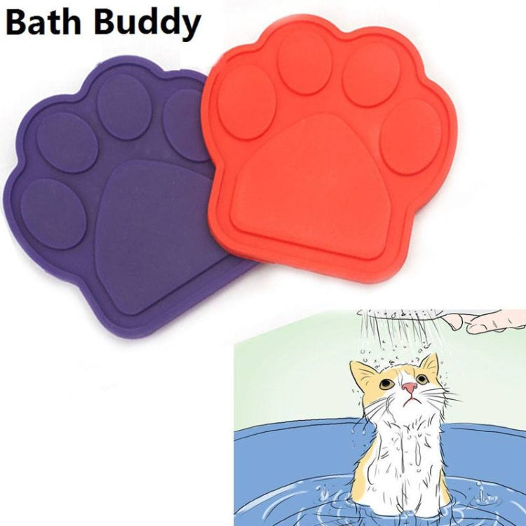 Pet Silicone Fixed Suction Cup Bowl Slow Eating Divert Attention Bath Products(Red)