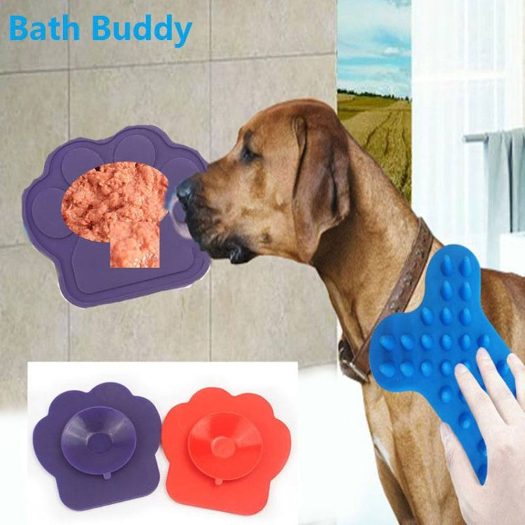 Pet Silicone Fixed Suction Cup Bowl Slow Eating Divert Attention Bath Products(Red)