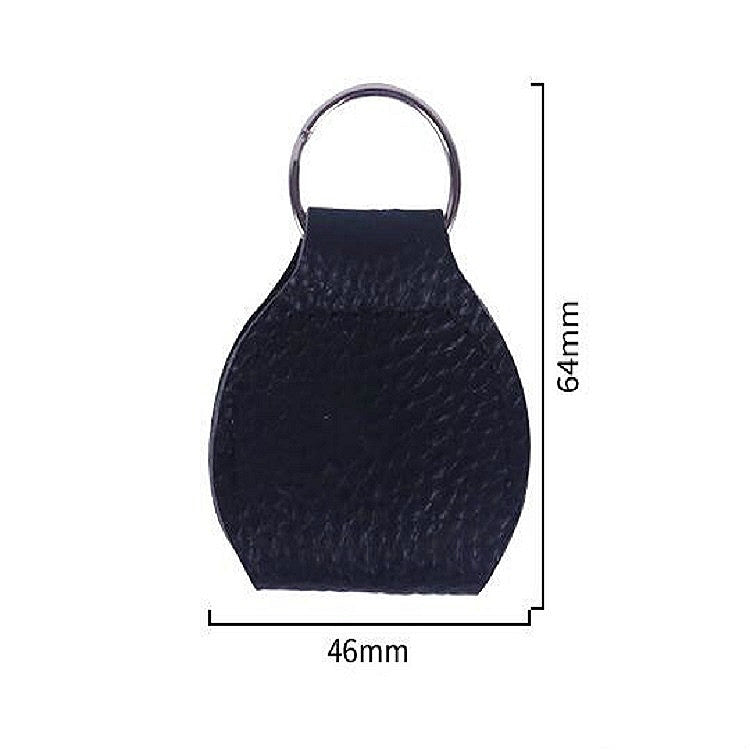 10 PCS Genuine Leather Guitar Pick Storage Bag with Key Ring, Color:Black