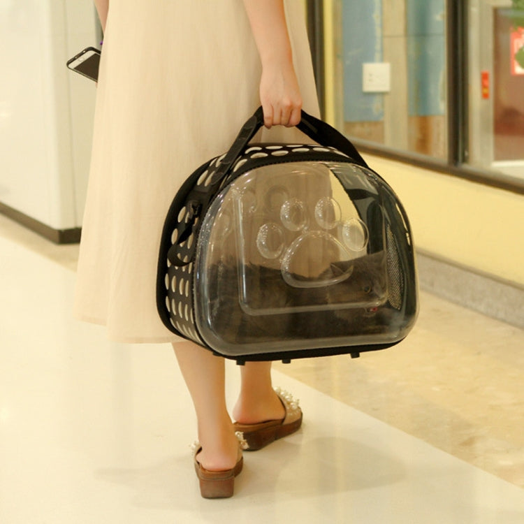 Outdoor Foldable Transparent Puppy Travel Breathable Carrying Bags Shoulder Bags, Size:L (Gray)