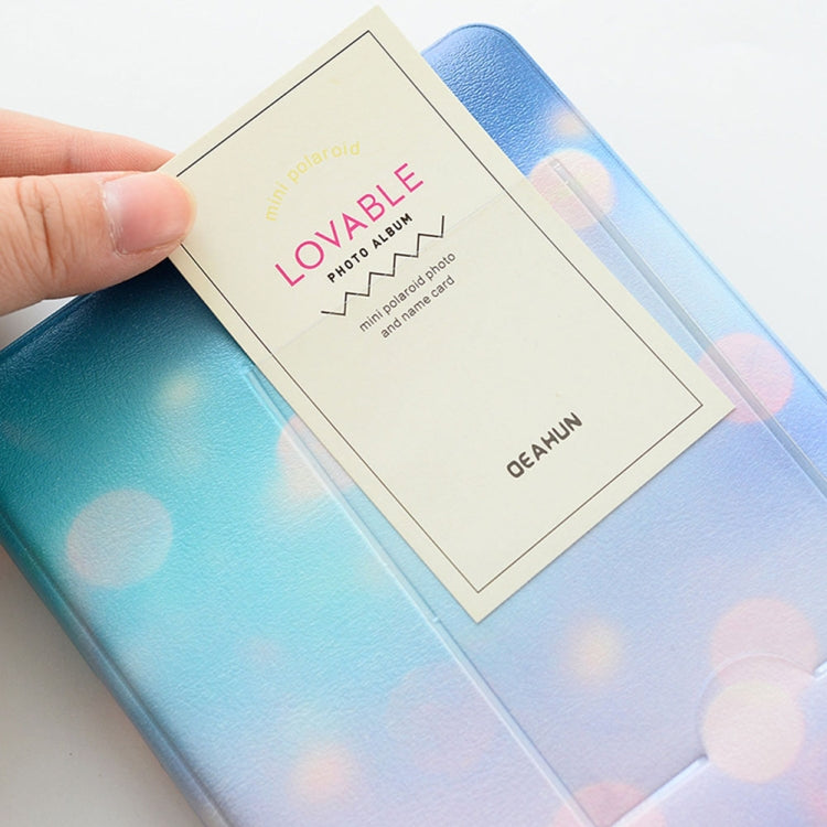 3 inch Colorful Starry Series PU Cover Album Photo Movie Ticket Storage Collection Photo Album Book(Yellow Starry Sky)
