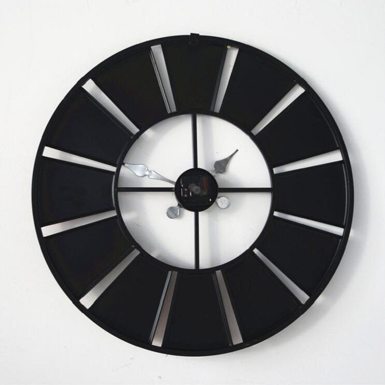 Digital Round Retro Wall Clock Creative License Plate Wrought Iron Decorative Clock(Colorful)