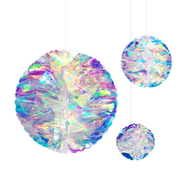 2 PCS Neon Film Honeycomb Ball Ornaments Wedding Birthday Party Decoration Supplies, Size:15cm(As Show)