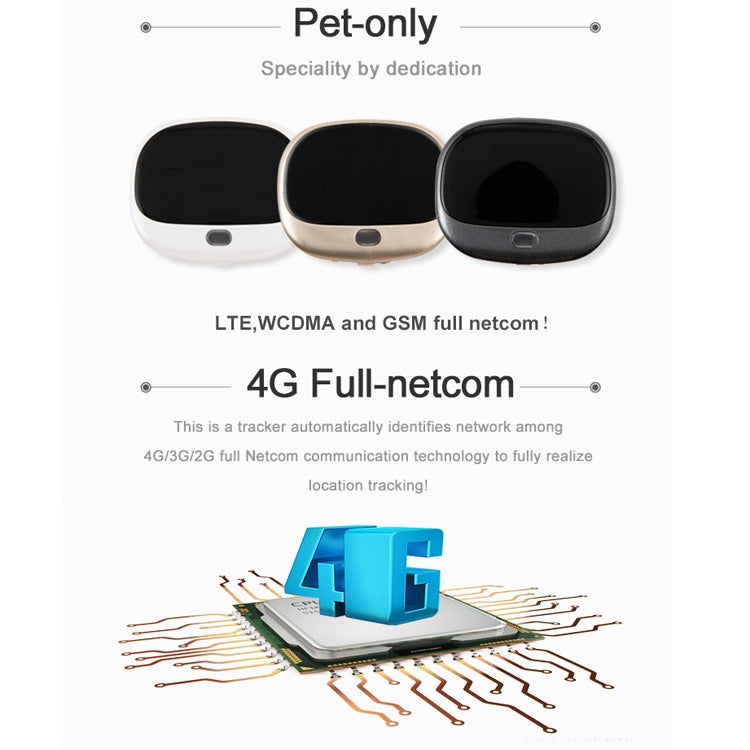 RF-V43 A Style IP67 Waterproof GPS + LBS + WiFi Pet Locator Pet Collar Tracking Device For Asia/Europe/Africa/Australia(Black)