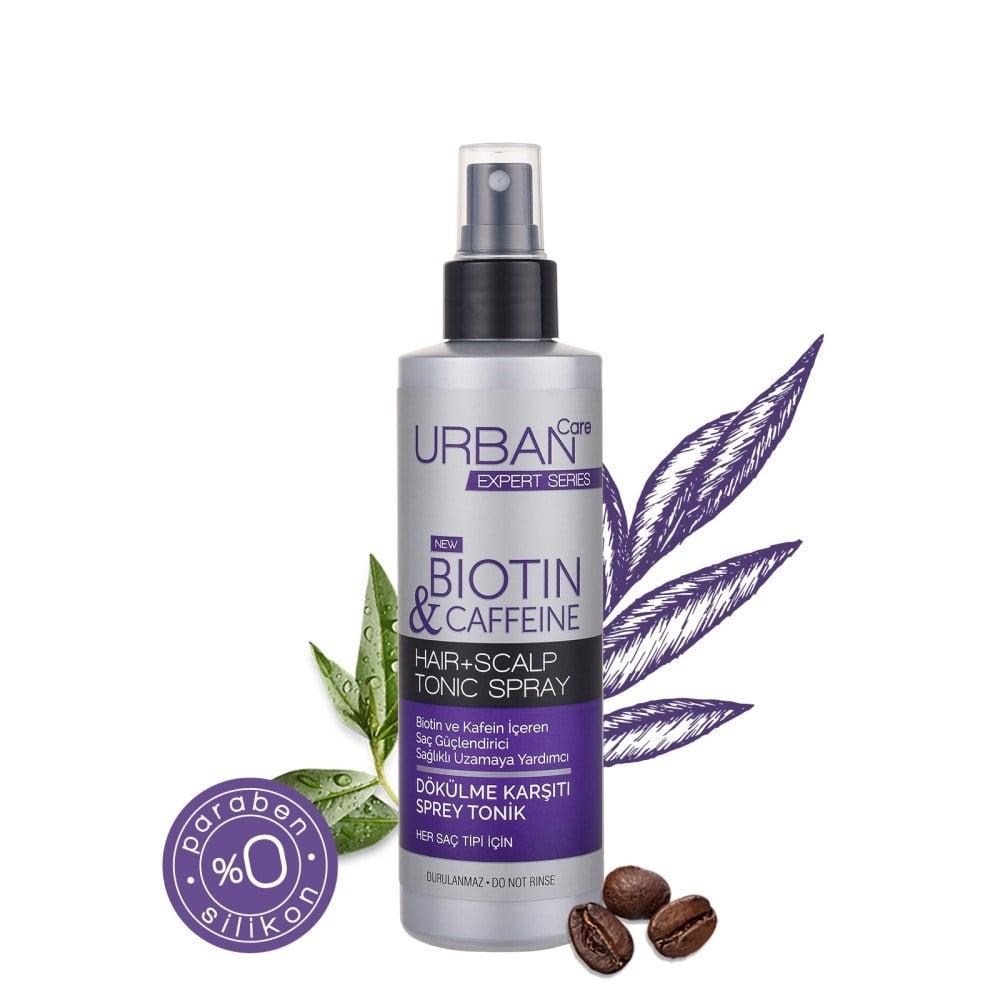 Urban Care Biotin Caffeine Hair Scalp Tonic Spray - Anti-Hair Loss, Strengthens Hair Roots, 6.76 fl oz