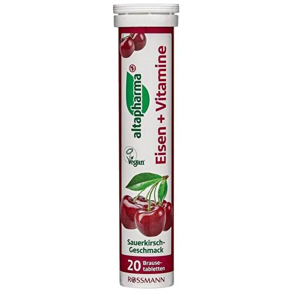 Altapharma Iron & Vitamin Dietary Supplement - 20 Effervescent Tablets, Vegan, Gluten-Free, Lactose-Free, Immune System Support