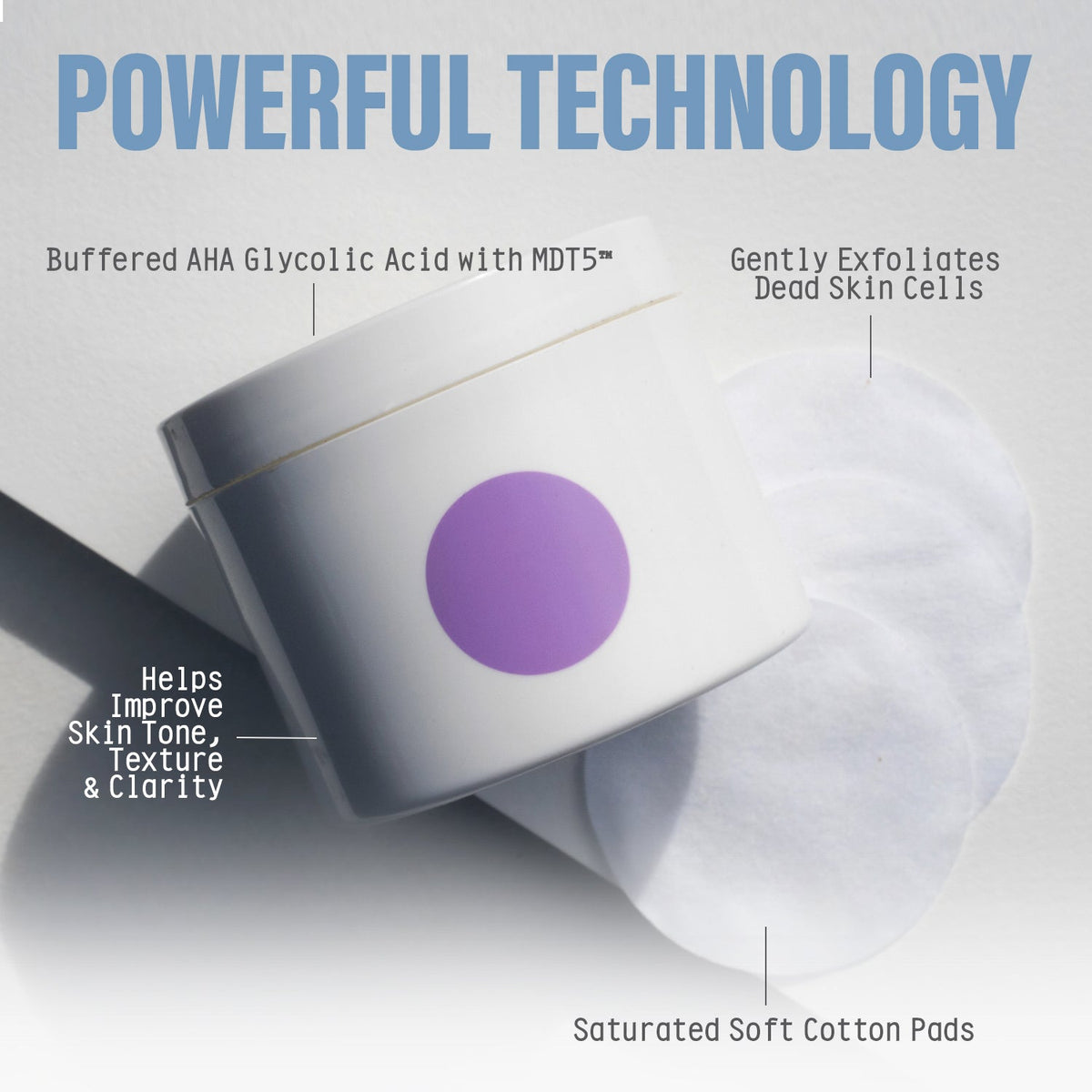 TRANSPORT Exfoliating Glycolic Acid Pads 50ct