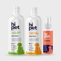 HiPet Coat & Skin Care Set, Clarifying Shampoo + Conditioning Shampoo + Sweet Fruity Pet Perfume, 3-Piece Bundle