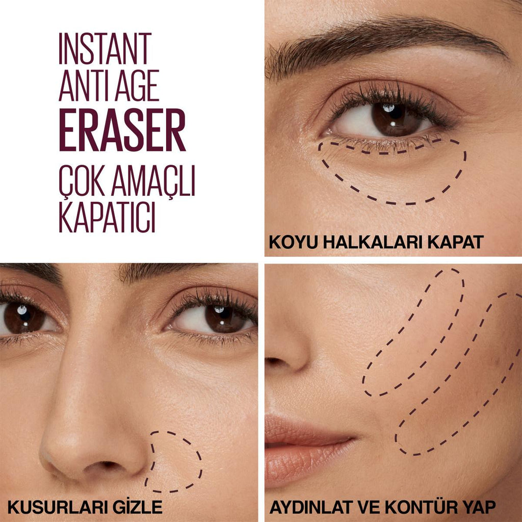 Maybelline Instant Anti Age Eraser Concealer - High Coverage, Anti-Aging, Brightening Under-Eye Coverage
