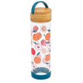 Ideenwelt Fruit Pattern Glass Bottle with Bamboo Lid 500ml