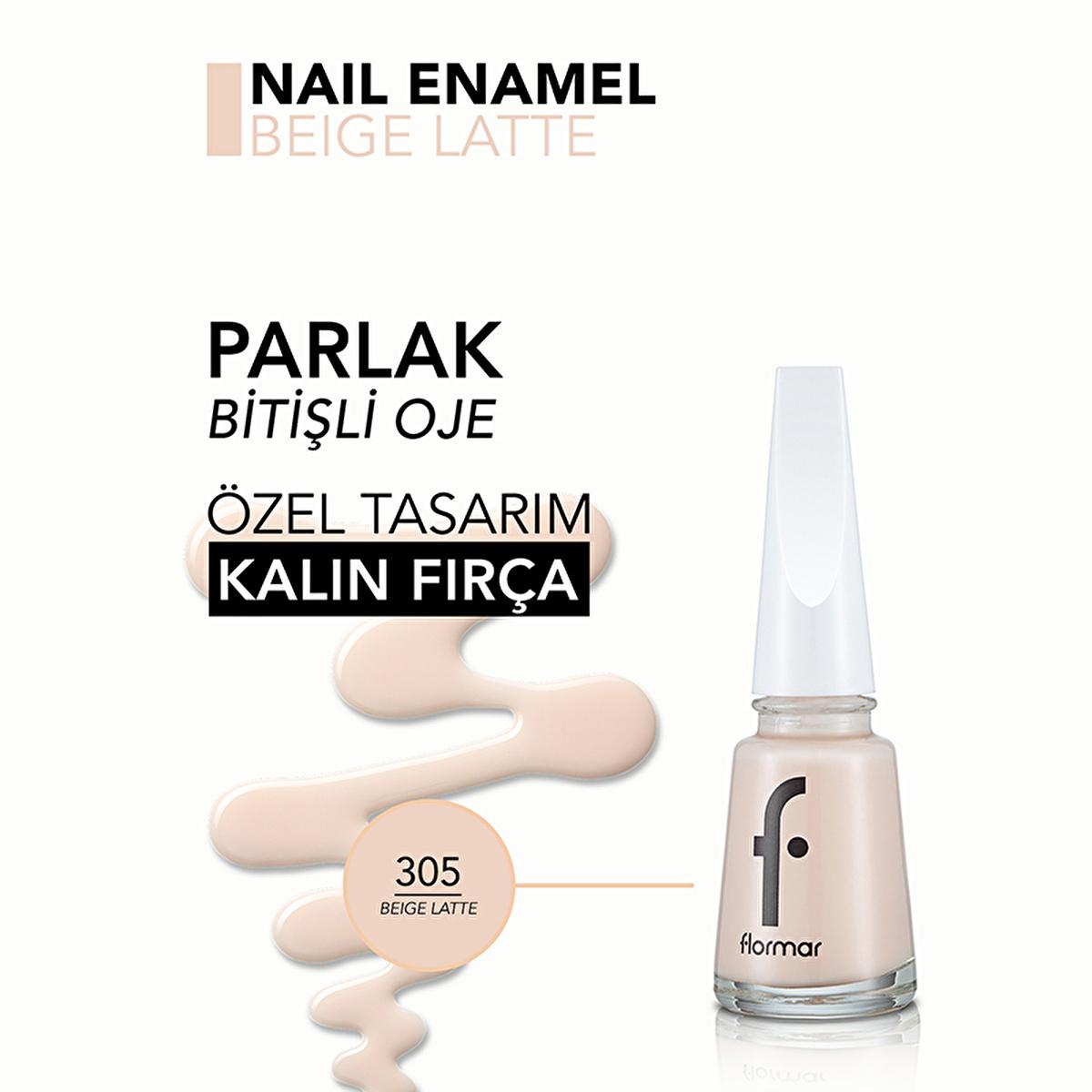 Flormar Beige Latte Nail Polish - High Pigment, Long Lasting, Chip Resistant - Salon Quality Manicure at Home
