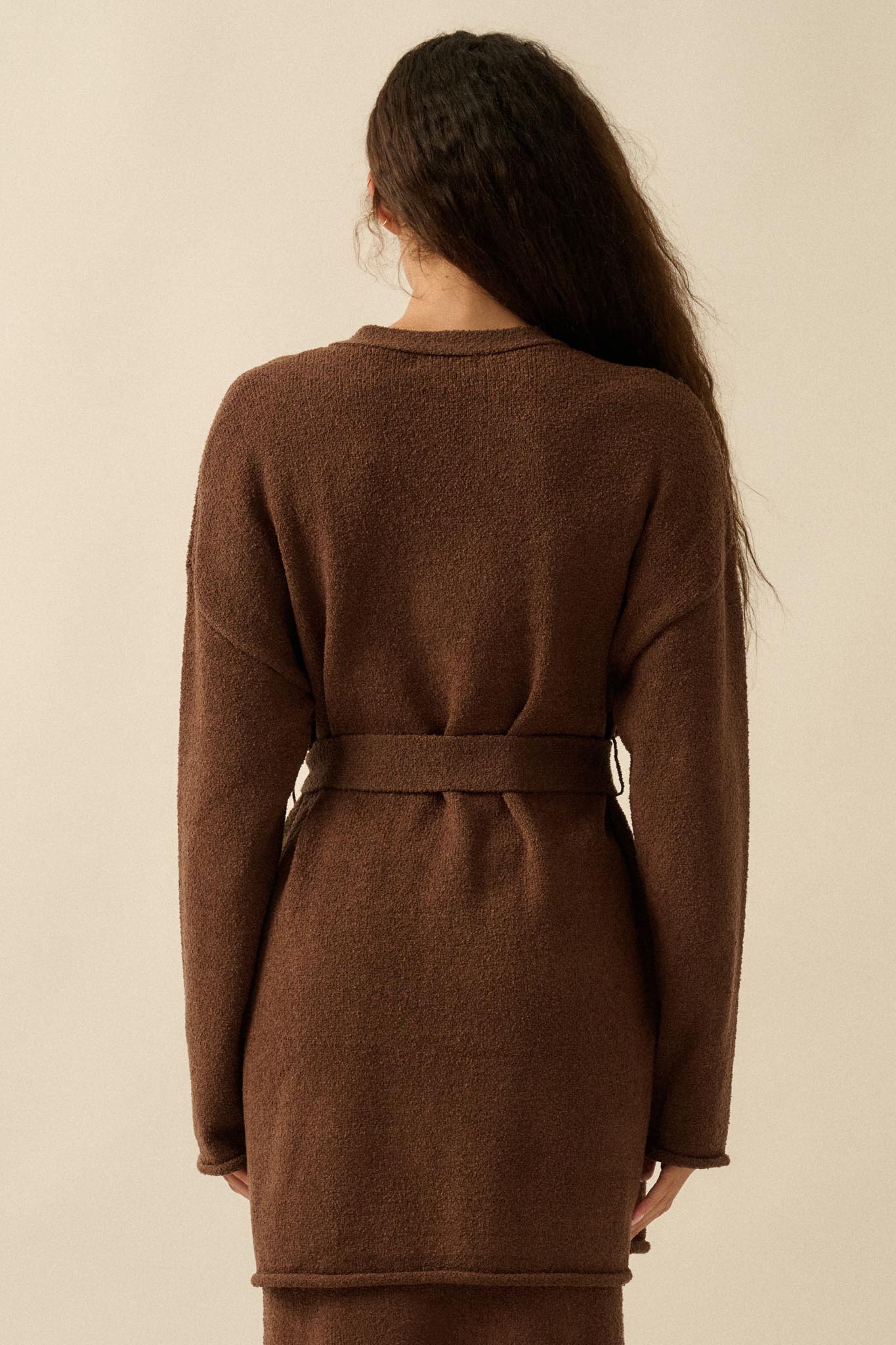 Promise the Label Belted Button-Front Cardigan