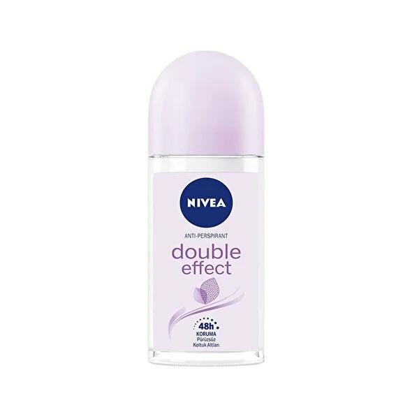 Nivea Roll-On Deodorant Double Effect - 24 Hour Protection, Alcohol-Free, Natural Avocado Extracts