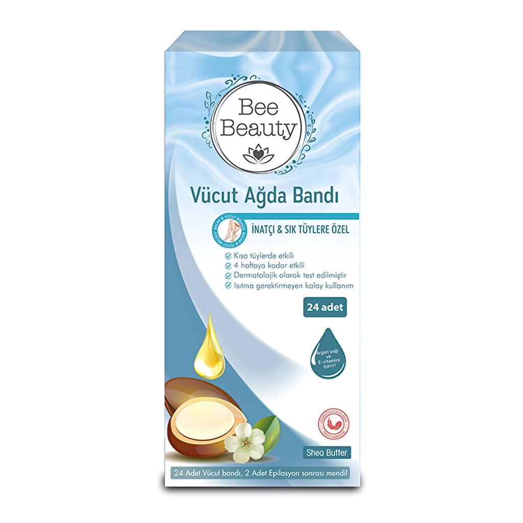 Bee Beauty Stubborn Hair Wax Strips for Body 24-Pack