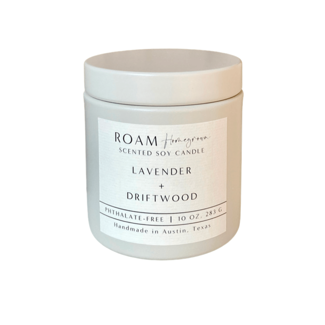 Lavender + Driftwood 9 oz Soy Candle | ROAM Homegrown