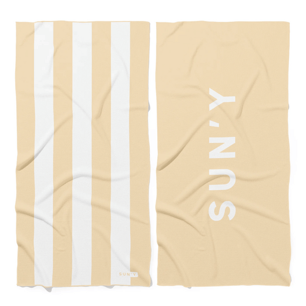 Waffle Microfiber Beach Towel - Natural Sand | SUN'Y