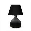 Homing Milano Metal Body Black Fabric Shade Table Lamp - Modern Home Decor Lighting with Adjustable Cord