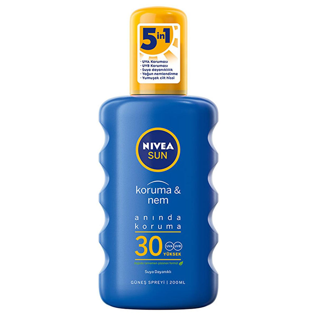 Nivea Sun SPF 30 Sunscreen Spray - 48 Hour Moisture, UVA/UVB Protection, Water Resistant, Reef Friendly - Dermatologist Tested