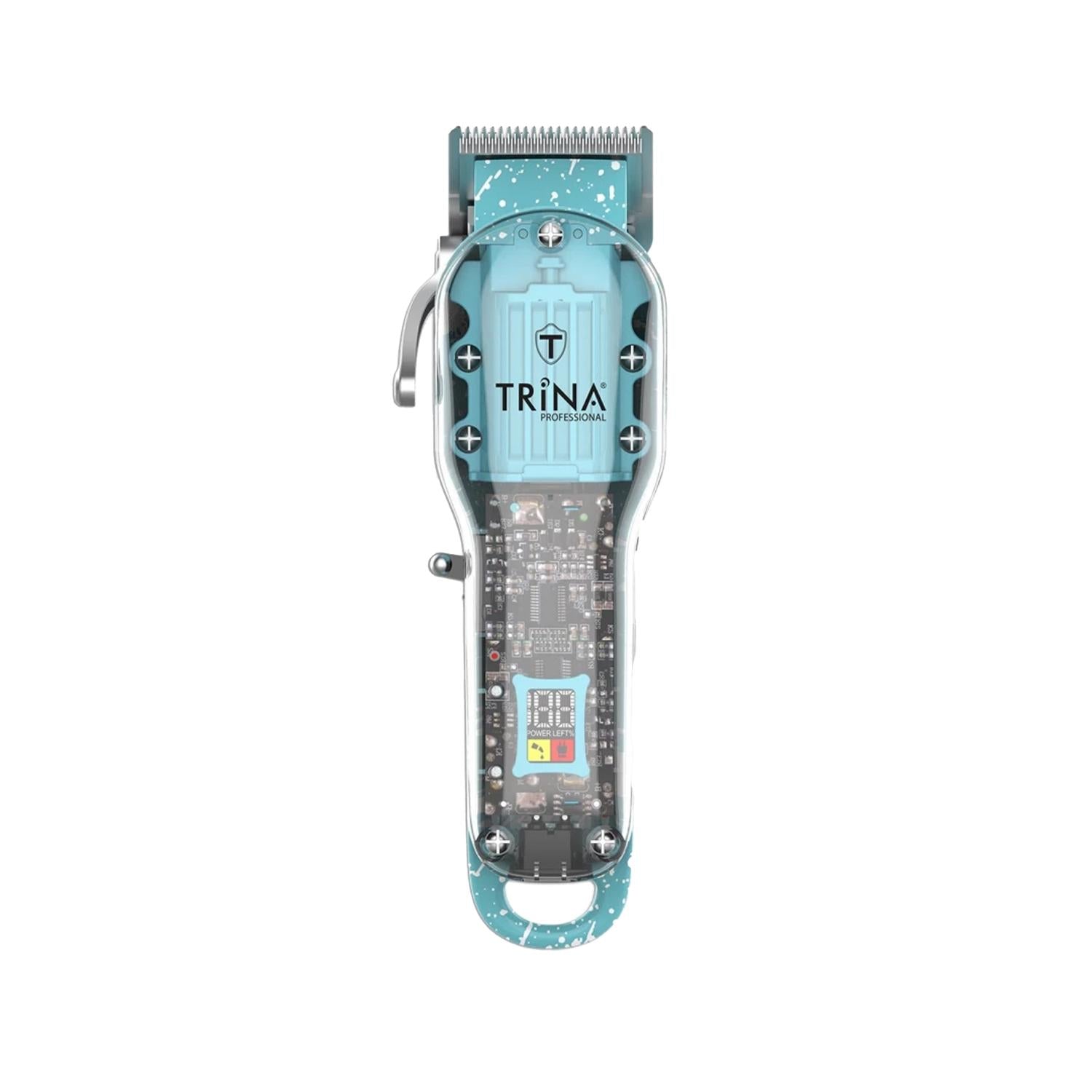 Trina Professional Rechargeable Hair Clipper - Cordless, Blue, Professional Grade Hair Trimmer for Barbers & Personal Grooming