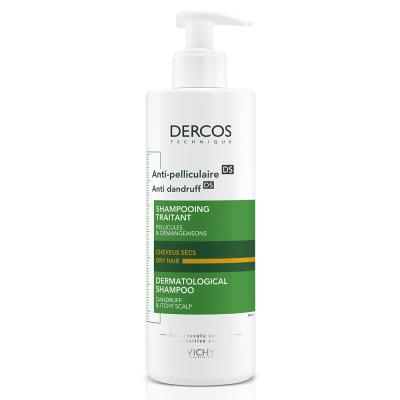 Vichy Dercos Anti-Dandruff Shampoo for Dry Hair - 390ml - Salicylic Acid, Hypoallergenic - Dandruff & Itchy Scalp Relief